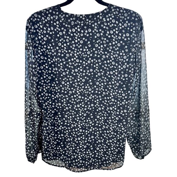 Coldwater Creek Blouse XS Tunic Long Sheer Sleeve Flowy Chiffon Career Travel - Picture 2 of 12